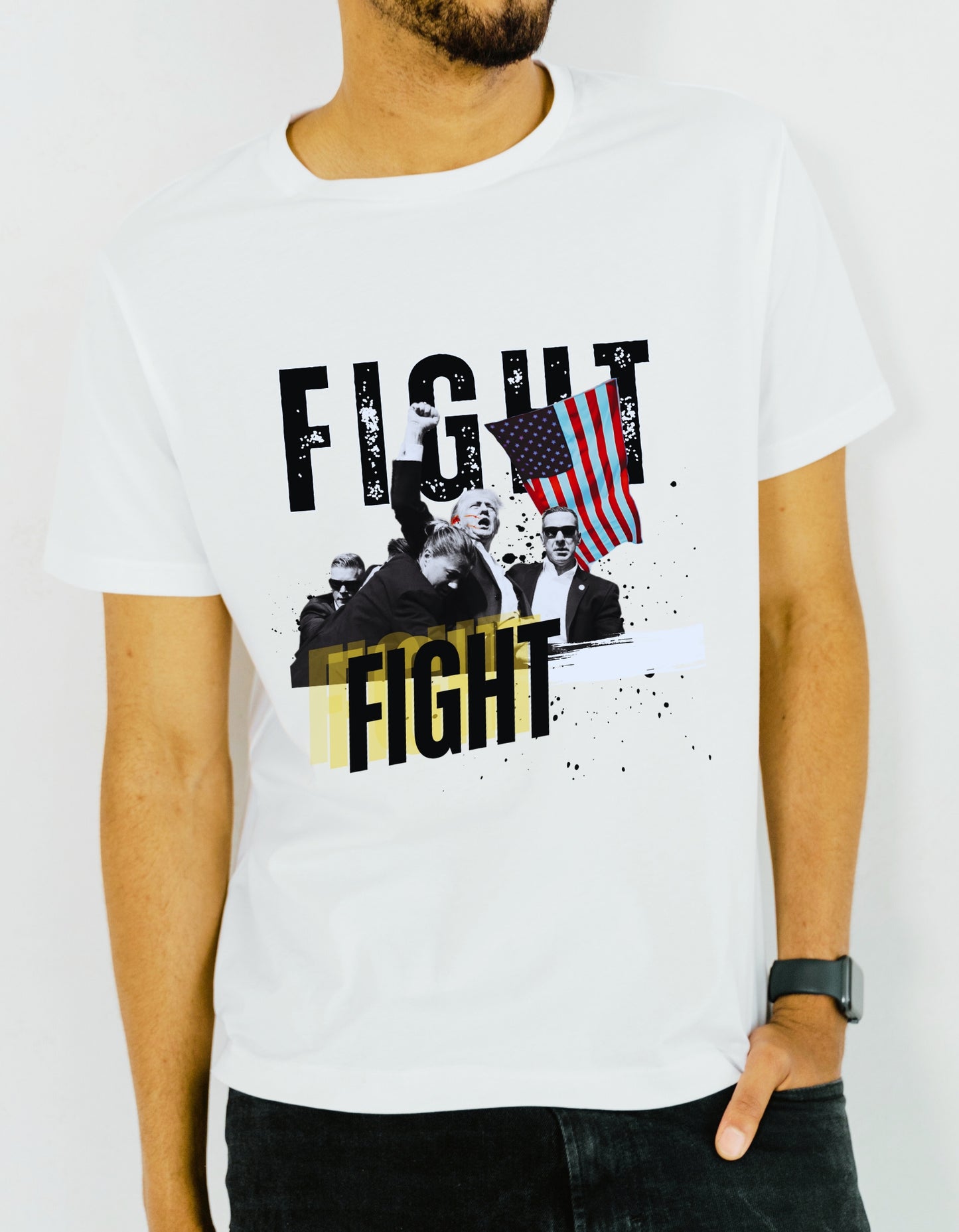 TRUMP Fight Fight White Soft Unisex T-Shirt